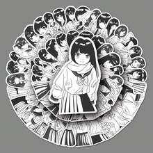 50張/組動漫女孩與校服塗鴉風格防水貼紙,適用於手機殼,行李箱等 - 彩色 - 查看 1