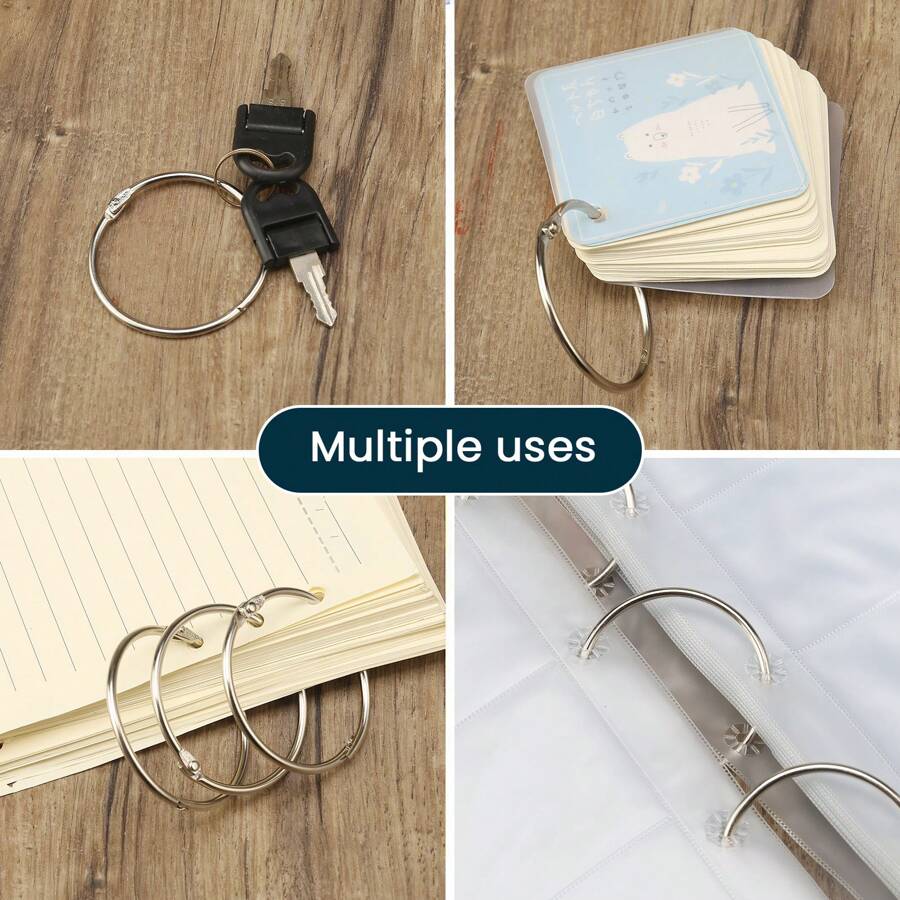 2 Inch Loose Leaf Binder Rings (10 PCS), Nickel Plated Steel Book Rings