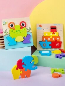 1入兒童拼圖3d立體積木組裝有助於智力發展男女童木製早教玩具作為兒童聖誕禮物 - 金魚 - 查看 11