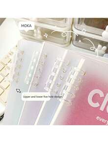 1pc Red B5 Blush Series Loose Leaf Notebook, 5 Holes Spiral-Bound Notepad Without Stab, Minimalist Ins-Style Student Detachable Memo Book - Red - View 5