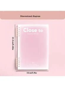 1pc Red B5 Blush Series Loose Leaf Notebook, 5 Holes Spiral-Bound Notepad Without Stab, Minimalist Ins-Style Student Detachable Memo Book - Red - View 2