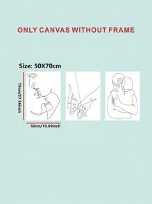 3 Cái/bộ Sợi Hóa Học Unframed Tranh Hiện Đại Trừu Tượng Hình Đồ Họa Treo Tường Tranh Nghệ Thuật Cho Trang Trí Tường Nhà - Đen và trắng - Xem 7