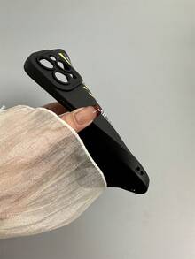 1pc Black Angel Eye Tpu Painted English Letter Pattern Phone Case Compatible With IPhone Models - Multicolor - View 6