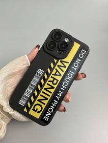 1pc Black Angel Eye Tpu Painted English Letter Pattern Phone Case Compatible With IPhone Models - Multicolor - View 2