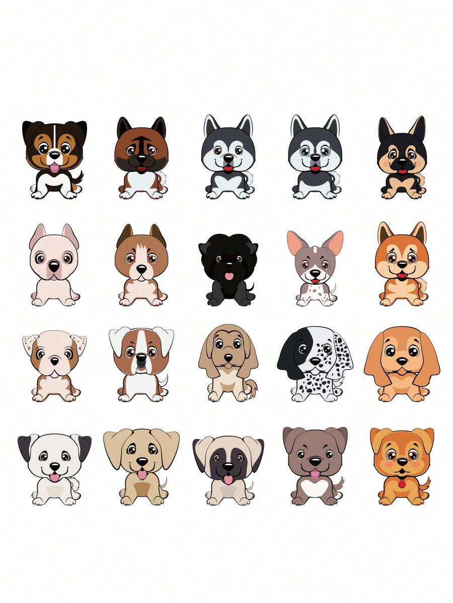 1入狗圖案熱轉印貼紙,diy衣服配件,適用於t恤,運動衫,連帽衫 - 彩色 - 查看 1