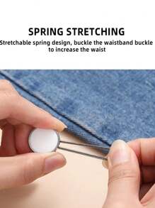 2 Pièces Extenseurs De Col Boutons Métalliques, Extenseurs De Cou De Cravate De Costume De Chemise Stretch À La Taille Des Pantalons En Jean, Boucle D'extension De Verrouillage Flexible (note : 10 Mm)