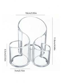 1只s型透明亞克力眉筆唇膏化妝刷收納筒 - 無色 - 查看 3