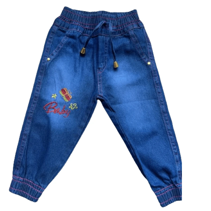 Young Girls Pants - 中等水洗藍 - 查看 1