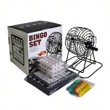 Bingo Table Game Tombola Metal Chips Party Cards 246 Pcs - White - View 3