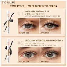 Focallure 濃密睫毛膏和眼線筆二合一,防水防汗化妝睫毛霧眼線筆打造持久迷人的眼妝 - #1 黑色 - 查看 5