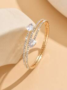 1只鑲有鑽石的手鍊,閃爍著的手鐲手環 - 圓形 - 查看 2