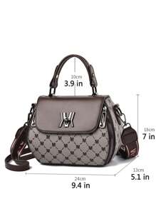 Fashionable And Elegant Ladies' Handbag With Letter Pattern, Suitable For Work And Business, Best Mother's Day Gift Ideas, Mother Day Gifts, Mom Gifts, Mommy's Essentials, Mommy Bag For Going Out - Multicolor - View 4