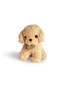 1 件逼真迷你泰迪狗毛絨玩具可愛捲毛狗毛絨動物 - 黃色 - 查看 1