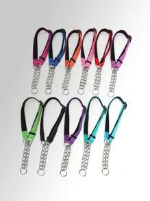 1pc Adjustable Anti-Shock Reflective P Chain Dog Collar, Random Color - Multicolor - View 2
