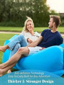 1入組戶外充氣沙發床，懶洋洋的便攜式單人休閒椅，適用於野營、音樂節等活動