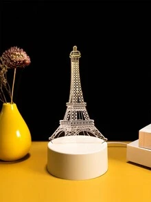 SISGHA 1入維多利亞鐵塔3d燈夜燈,3d溫暖明亮夜燈家居裝飾,最佳萬聖節&聖誕節禮物,音樂家桌面裝飾 - 白色 - 查看 1