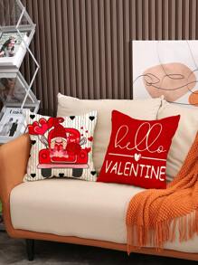 4入組情人節精靈心形氣球靠墊套,適用於家庭沙發裝飾,麻質靠墊套 18x18英寸(不包括靠墊內心) - 彩色 - 查看 6