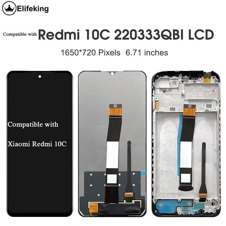 LCD Màn hình cảm ứng Giám sát Tương thích với Xiaomi Redmi 10c - khung màu đen - Xem 1