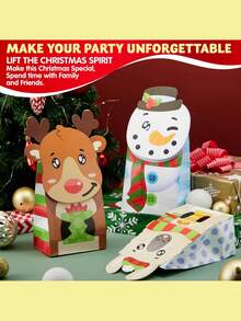 JOYIN 24 Christmas Die-Cut Flip Over Gift Treat Paper Bags For Holiday Party Treats, Pastries, Cupcakes, Cookies Goodie, Brownies, Donuts Xmas Gift-Giving Bag