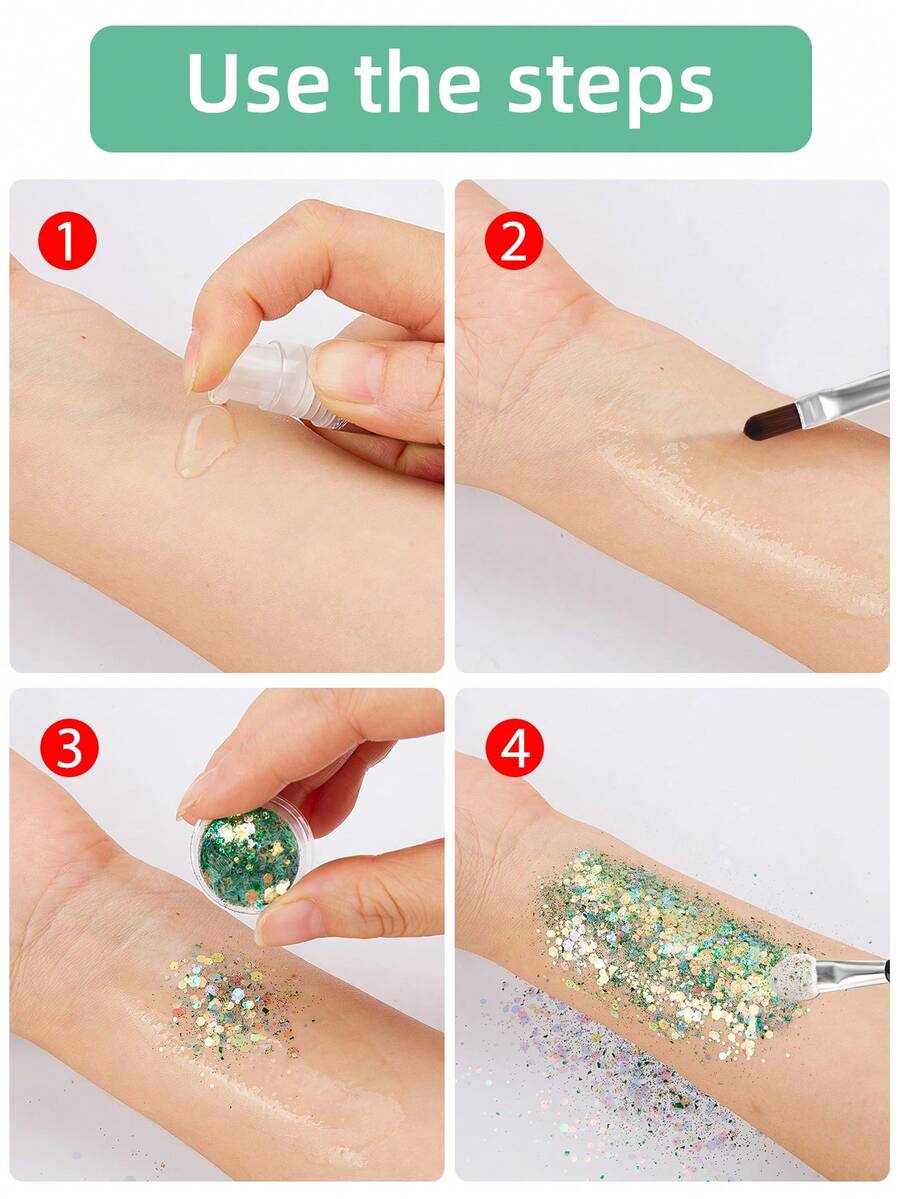 SHEIN X Candylover89 3pcs/Set Fairy's Eye Glitter Gel Kit (6 Layers