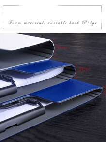 A4 Size Clipboard Writing Pad Folder With 2 Clips, 100 Sheet Capacity, Waterproof Material, Portable File Storage For Nurses, Office, School, Home And Conferences - Black - View 3