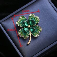 1pc Fashionable And Elegant Clover Flower Sparkling Diamond Brooch, High-End And Exquisite Women'S Suit Jacket Cardigan Personalized Corsage Brooch - Flower Sparkling Diamond Brooch - View 2