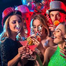 6 件迪斯可鏡面球形透明吸管,聖誕裝飾,派對用品 - 銀色 - 查看 2