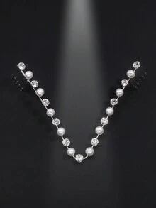 Stonefans Luxury V Shape Comb Wedding Tiara Accessories Elegant Girls Party Bridal Comb Jewelry Women Gifts - Silver - View 2