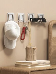 1/5入組重型黏貼式毛巾掛鉤,牢固固定毛巾架掛鉤,不銹鋼黏性掛鉤,適用於浴室掛衣 - 銀色 - 查看 4