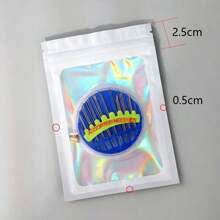 10入組全息激光彩色加厚聚酯塑料袋,用於珠寶零售存儲、禮品包裝拉鍊袋,具有防味特性 - 粉色 - 查看 9