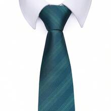 AlanKing 1set Striped Tie, Hanky, Cufflinks Gift Box For Men, Blue Color, 7.5 Cm Width, Suitable For Festival, Wedding, Work - HB279 - View 3