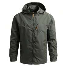 Chaqueta de trabajo para hombres, a prueba de viento e impermeable, ropa deportiva, cortavientos para exteriores - Verde militar - Ver 1