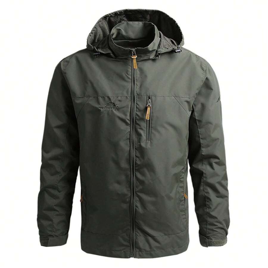 Chaqueta de trabajo para hombres, a prueba de viento e impermeable, ropa deportiva, cortavientos para exteriores - Verde militar - Ver 1