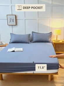 1 tấm bảo vệ nệm chống thấm nước, ga trải giường mềm mại, phù hợp với giường đơn/đôi/cỡ Queen/King, có thể giặt máy, trang trí phòng ngủ, màu xanh dương, đạt chứng nhận Oeko-Tex. - Xanh đậm - Xem 6