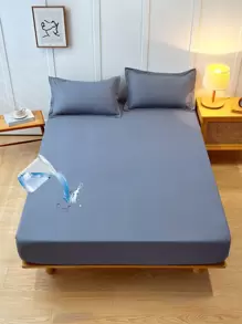 1 tấm bảo vệ nệm chống thấm nước, ga trải giường mềm mại, phù hợp với giường đơn/đôi/cỡ Queen/King, có thể giặt máy, trang trí phòng ngủ, màu xanh dương, đạt chứng nhận Oeko-Tex. - Xanh đậm - Xem 8