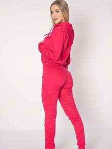 Conjunto Pants Deportivo Para Dama - Rosa Fucsia - Ver 3