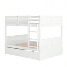 Nestfair Full Over Full Solid Wood Bunk Bed With Twin Size Trundle