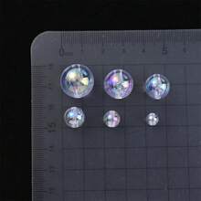 10-500入/組4/6/8/10/12/14/16mm丙烯酸透明ab間隔珠,夢幻泡沫間隔珠,適用於珠寶製作手鍊項鍊diy工藝珠串 - 無色 - 查看 5