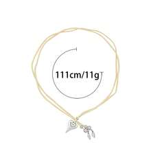 心形合金蜡绳吊坠复古艺术个性项链配饰，时尚百搭，欧美风皮革OT扣心形吊坠项链 - 款式一 - 查看 5