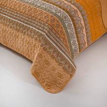 3 Pieces Bohemian Quilt Set Queen Size Yellow Boho Yellow Printed Bedspread Coverlet Set For All Season Soft Microfiber Bedding Set (Yellow, 96"X90") - Orange - View 5