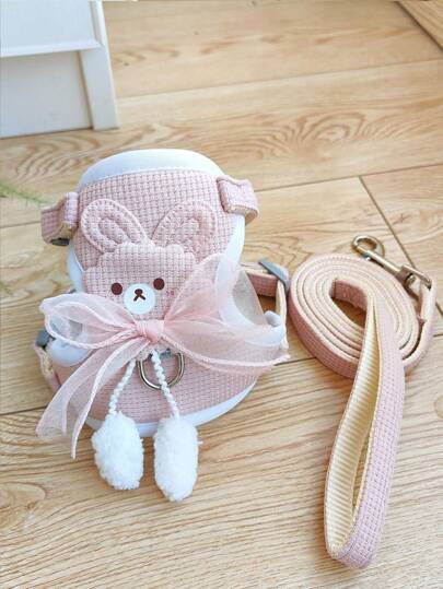 Correa Y Arnés Para Gatos / Perros, Ajustable Y Resistente Para Evitar Que Escapen, Adecuado Para Caminar Al Aire Libre