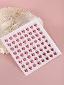 2入組3d模擬珍珠混合粉紅心形眼睛和下眼睫貼紙,附有鑲嵌裝飾,適用於舞臺化妝、音樂節、y2k 聚會 - 彩色 - 查看 6