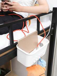 1 件學生床頭籃、宿舍手機收納架、小掛架、上/下舖收納籃 - 白色 - 查看 3