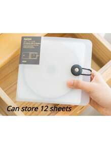 1pc Cd Wallet, Disc Binder With Zipper, 12 Cd/Dvd Capacity - Clear - View 1