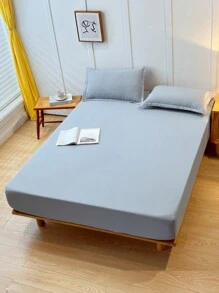1pc Waterproof Mattress Protector, Soft Fitted Fitted Sheet, Suitable For Twin/Full/Queen/King Size Bed, Machine Washable, Bedroom Decor, Blue, Oeko-Tex Certified - Dusty Blue - View 7