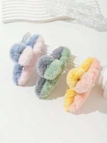 3入組毛絨直線髮卡,適用於母親、禮物、女友、家庭成員 - 彩色 - 查看 1