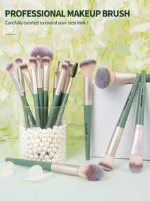 Bộ cọ trang điểm chuyên nghiệp MAANGE 18 chiếc, dụng cụ trang điểm với sợi mềm dễ mang theo, cọ nền, cọ phấn mắt, cọ tán phấn, cọ lông mày, bộ cọ du lịch, bộ cọ, bộ cọ trang điểm, bộ cọ trang điểm, bộ trang điểm hoàn chỉnh, bộ cọ trang điểm, bộ trang điểm hoàn chỉnh, bộ cọ, bộ cọ trang điểm, bộ quà tặng trang điểm - màu xanh lá - Xem 2