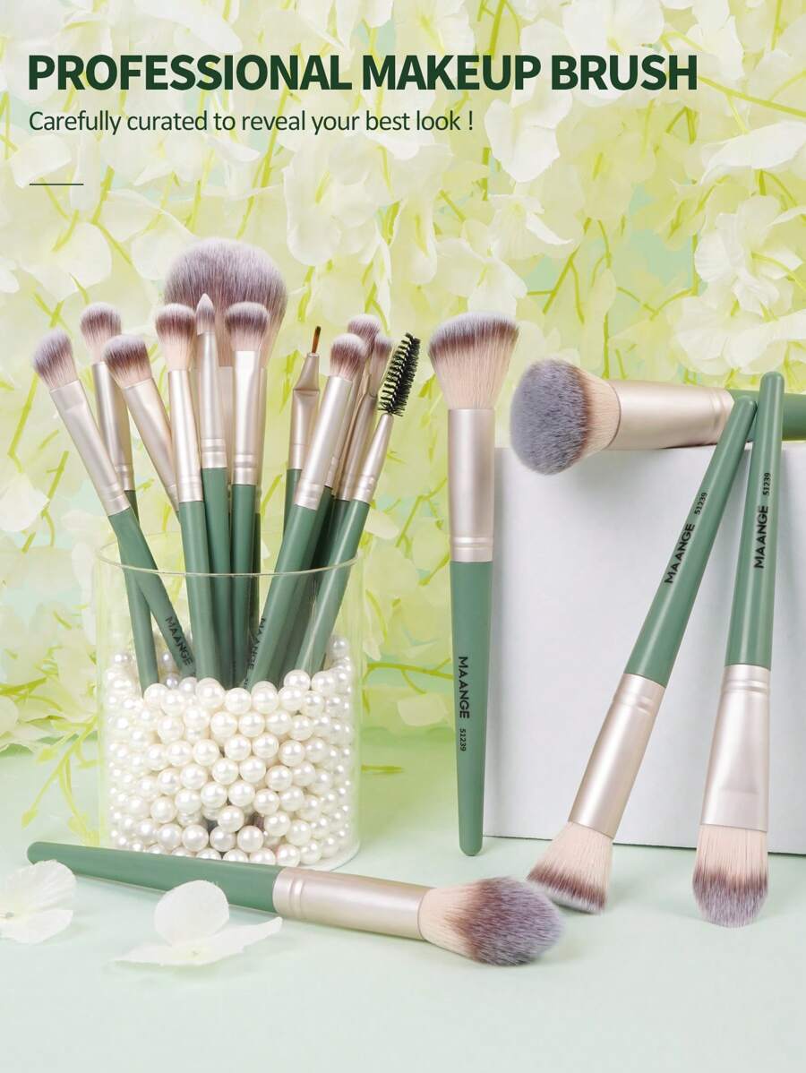 Bộ cọ trang điểm chuyên nghiệp MAANGE 18 chiếc, dụng cụ trang điểm với sợi mềm dễ mang theo, cọ nền, cọ phấn mắt, cọ tán phấn, cọ lông mày, bộ cọ du lịch, bộ cọ, bộ cọ trang điểm, bộ cọ trang điểm, bộ trang điểm hoàn chỉnh, bộ cọ trang điểm, bộ trang điểm hoàn chỉnh, bộ cọ, bộ cọ trang điểm, bộ quà tặng trang điểm