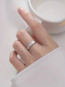 2 Nhẫn đôi Dễ thương Mèo con Mở Điều chỉnh Nhẫn vui tươi Đồ trang trí Thiếu niên Cặp đôi Dễ thương Đồ trang sức - Bạc - Xem 2