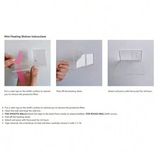 4pcs Acrylic Wall Shelves, Wall Mounted Storage Racks, Transparent Floating Display Racks, Adhesive/Screw Installation Storage Shelves, For Bathroom, Bedroom, Office, Living Room, Wall Decor - Clear - View 5